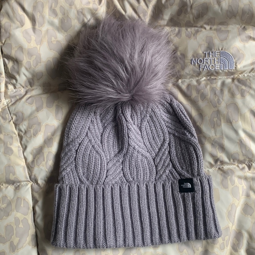COPY - The North Face Oh Mega Pom Knit Beanie Lavender Purple w/ Pom